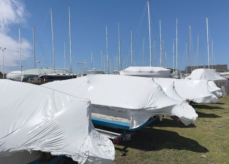 shrink wrap for boats protecting marine equipment